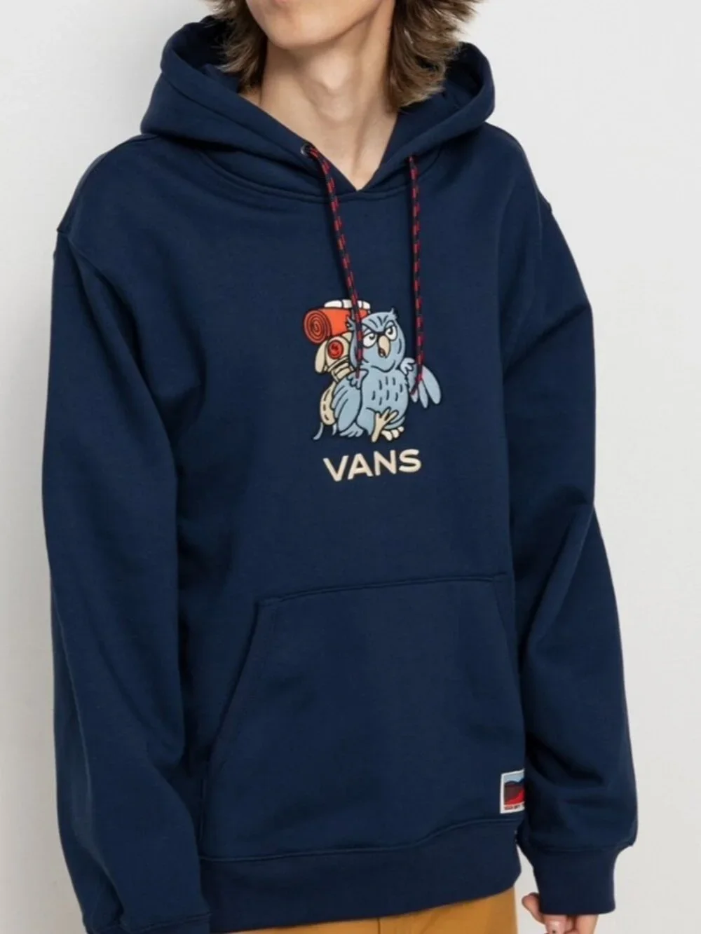 VANS Off The Wall Men's Owl Graphic Navy Blue Pullover Hoodie Small